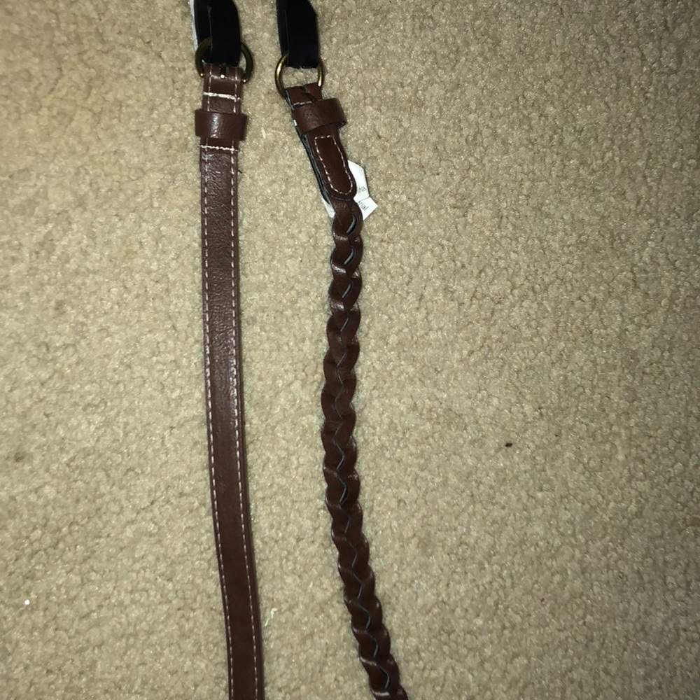 set of two brown belts